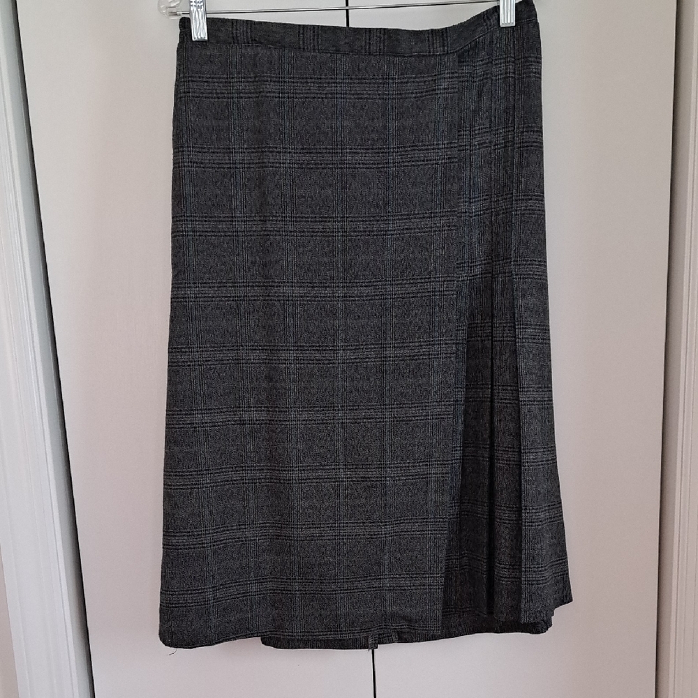 Anthony Richards Gray Midi A-Line Pleated Skirt